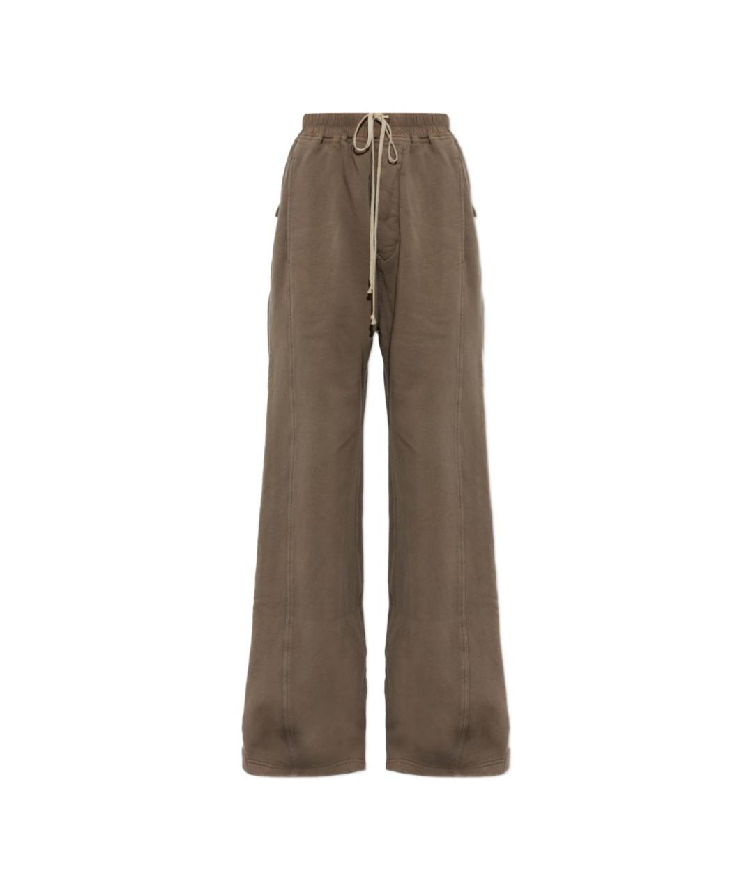 RICK OWENS DRKSHDW Серые хлопковые прямые брюки, фото 1