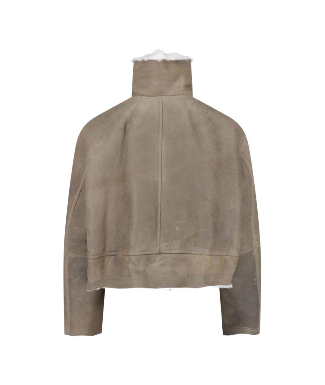 RICK OWENS Серая кожаная куртка, фото 5