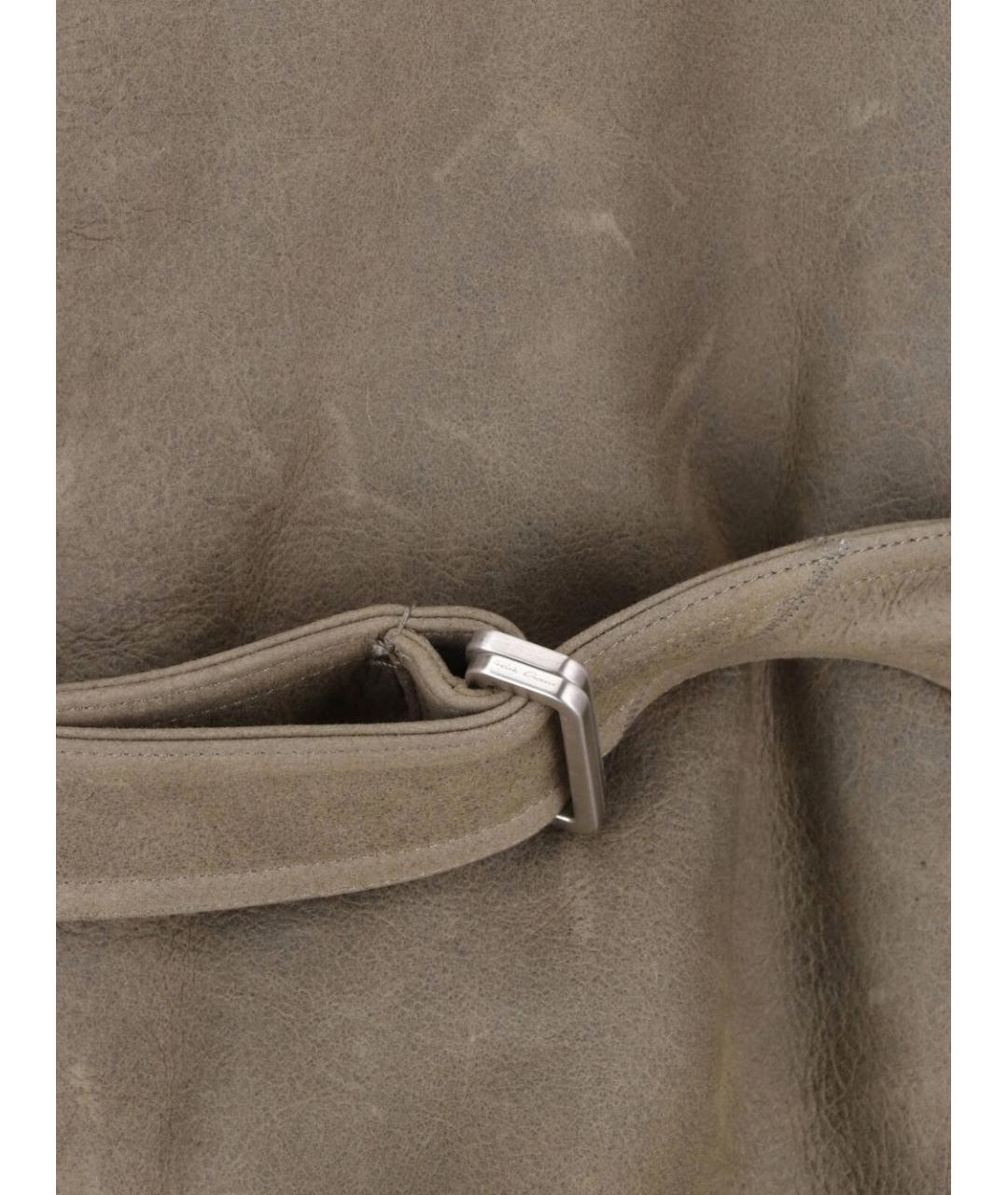 RICK OWENS Серая кожаная куртка, фото 3