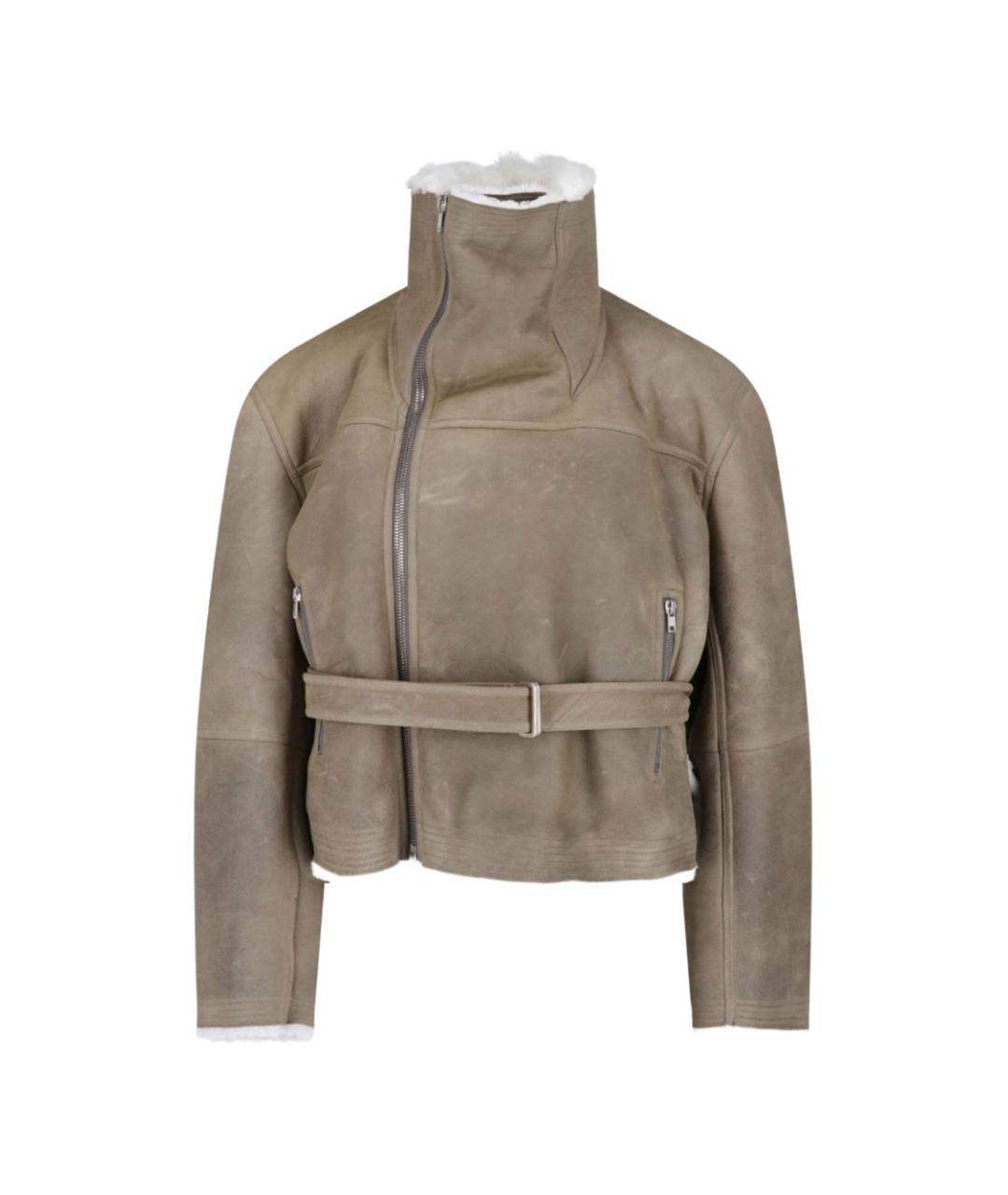 RICK OWENS Серая кожаная куртка, фото 2