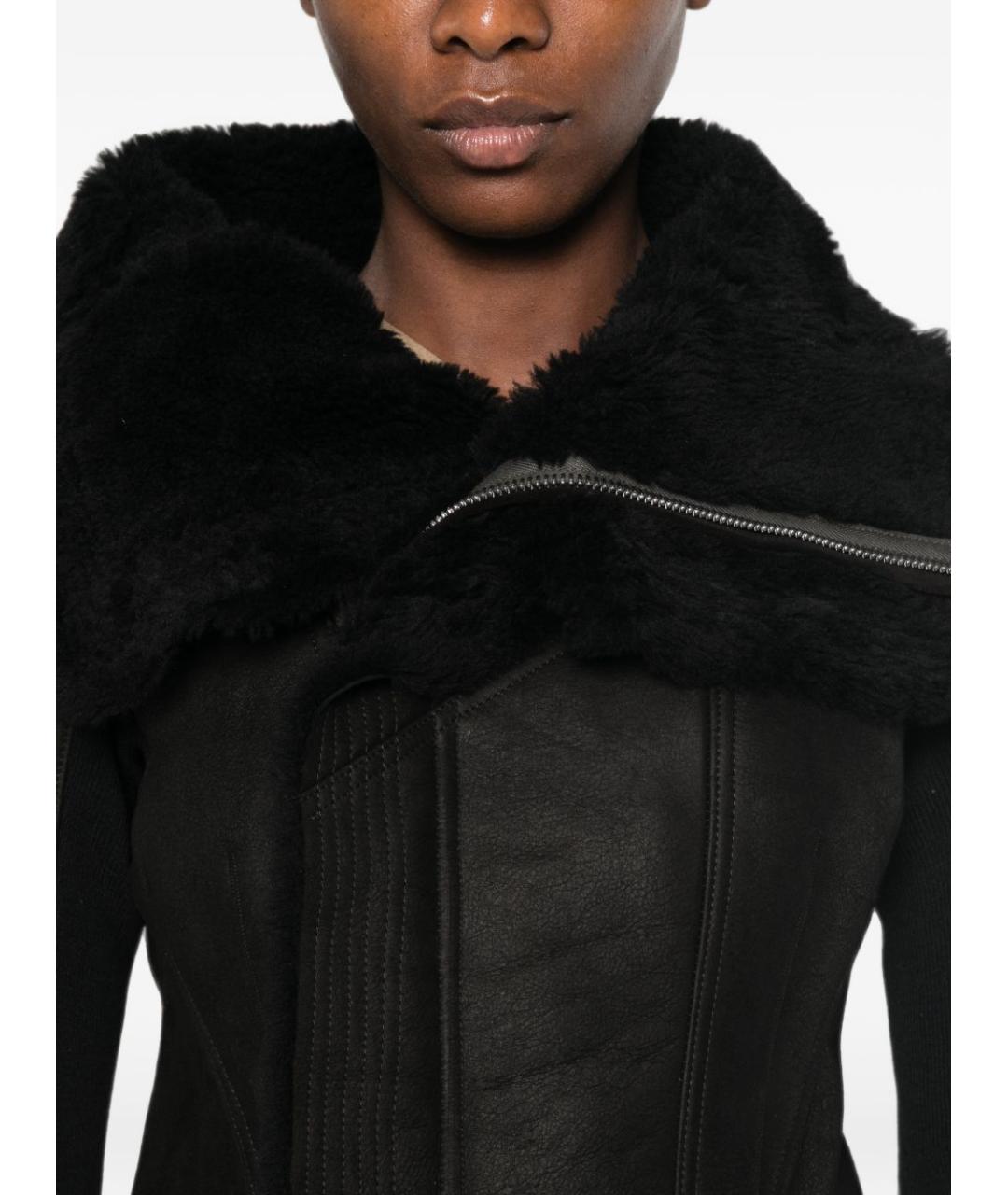RICK OWENS Черная кожаная куртка, фото 5