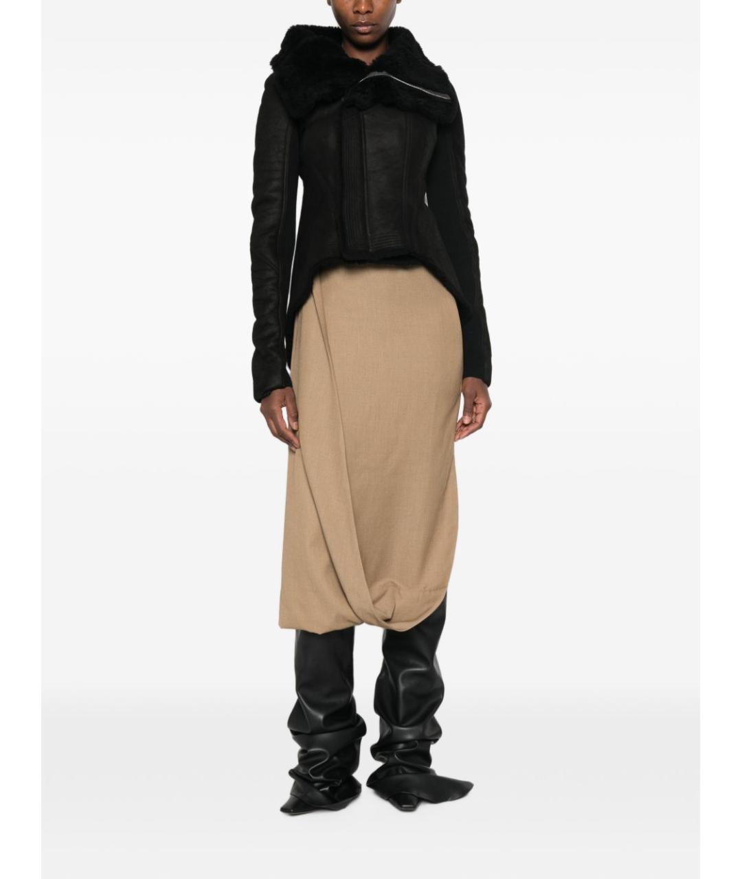 RICK OWENS Черная кожаная куртка, фото 2