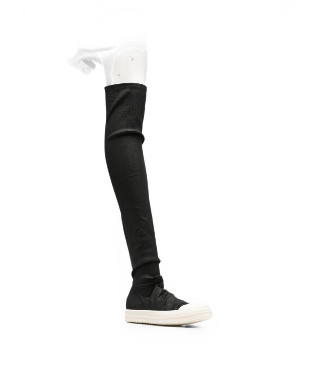 RICK OWENS DRKSHDW Черные текстильные кеды, фото 2