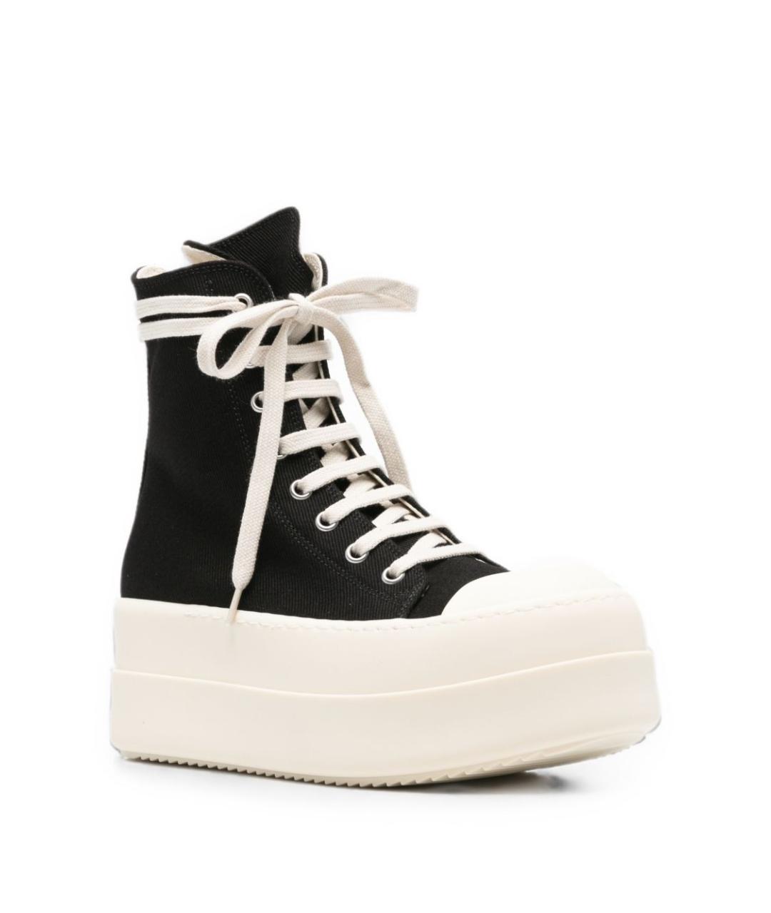 RICK OWENS DRKSHDW Черные текстильные кеды, фото 4