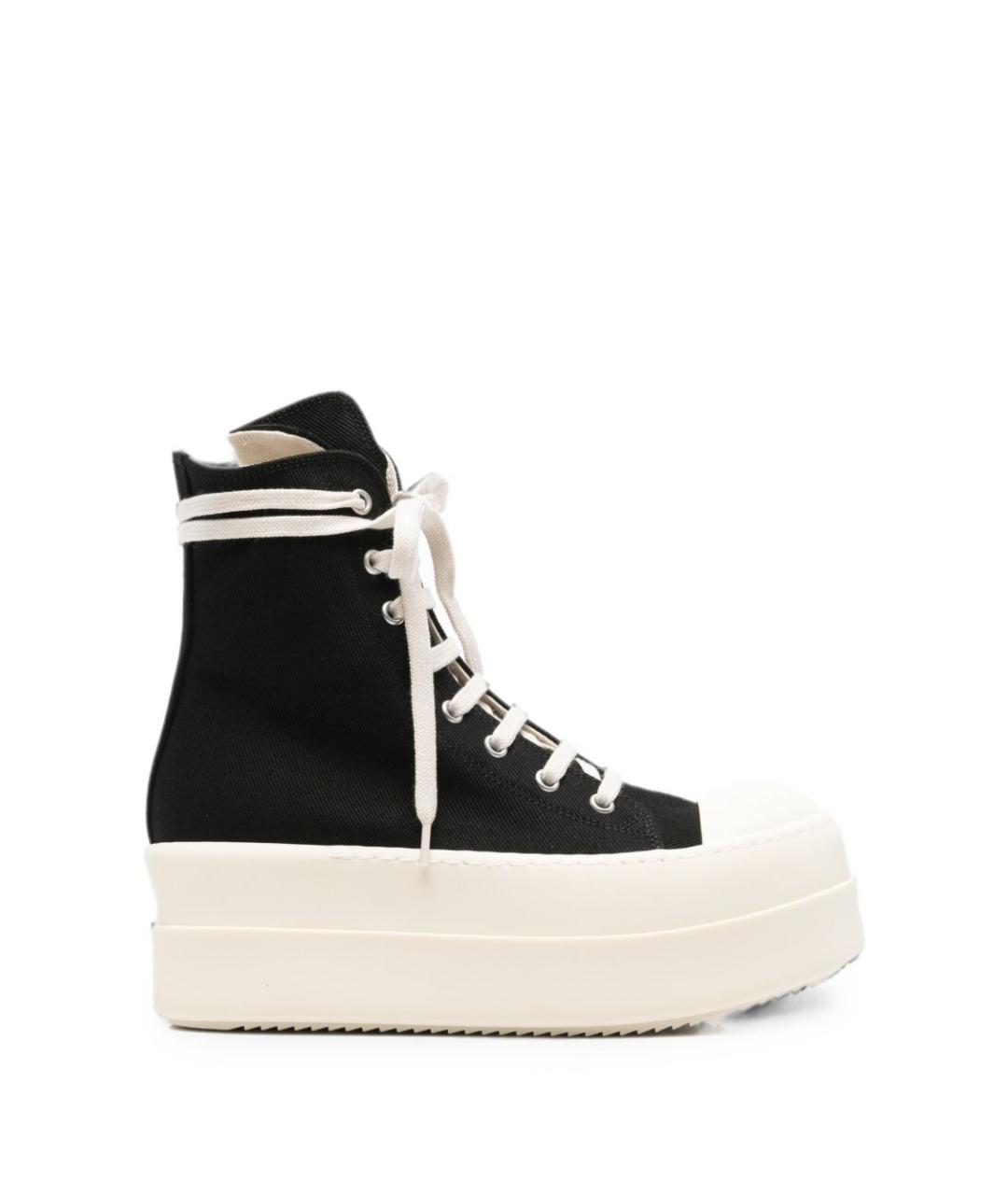 RICK OWENS DRKSHDW Черные текстильные кеды, фото 1