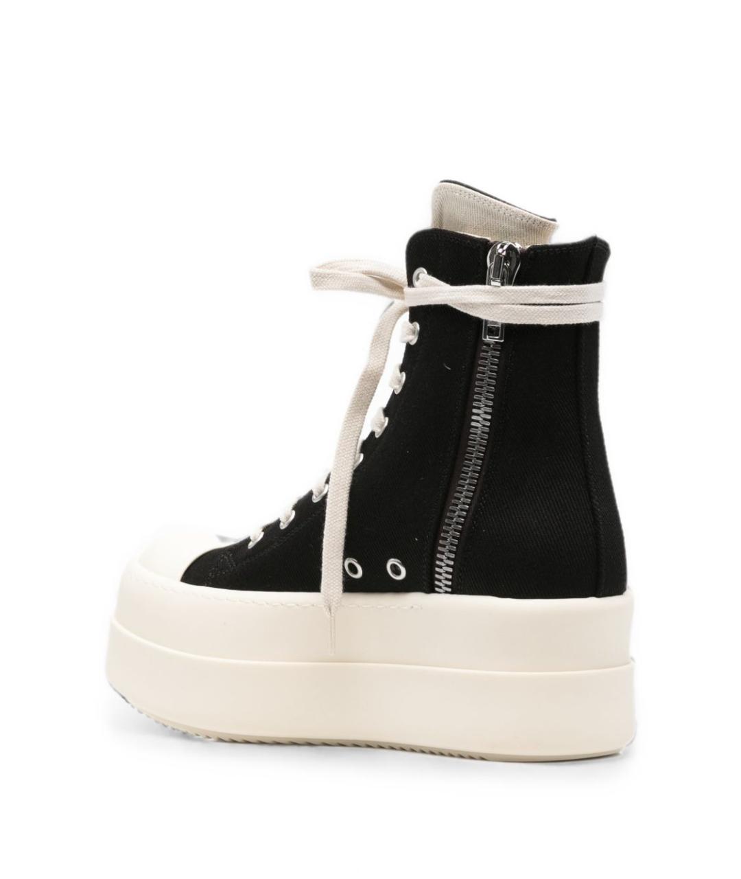 RICK OWENS DRKSHDW Черные текстильные кеды, фото 3