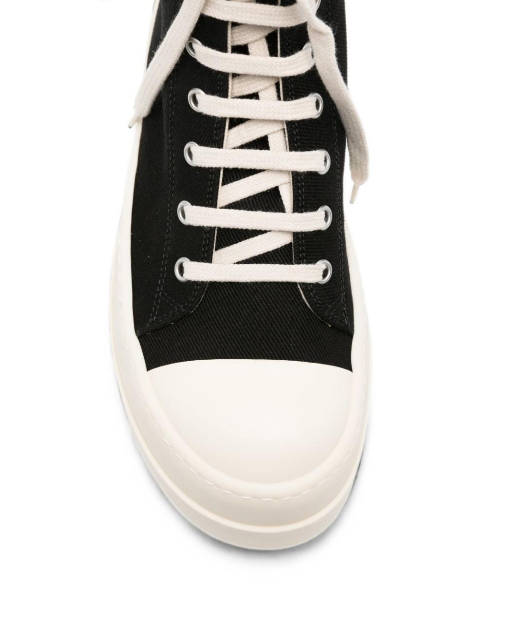 RICK OWENS DRKSHDW Черные текстильные кеды, фото 2
