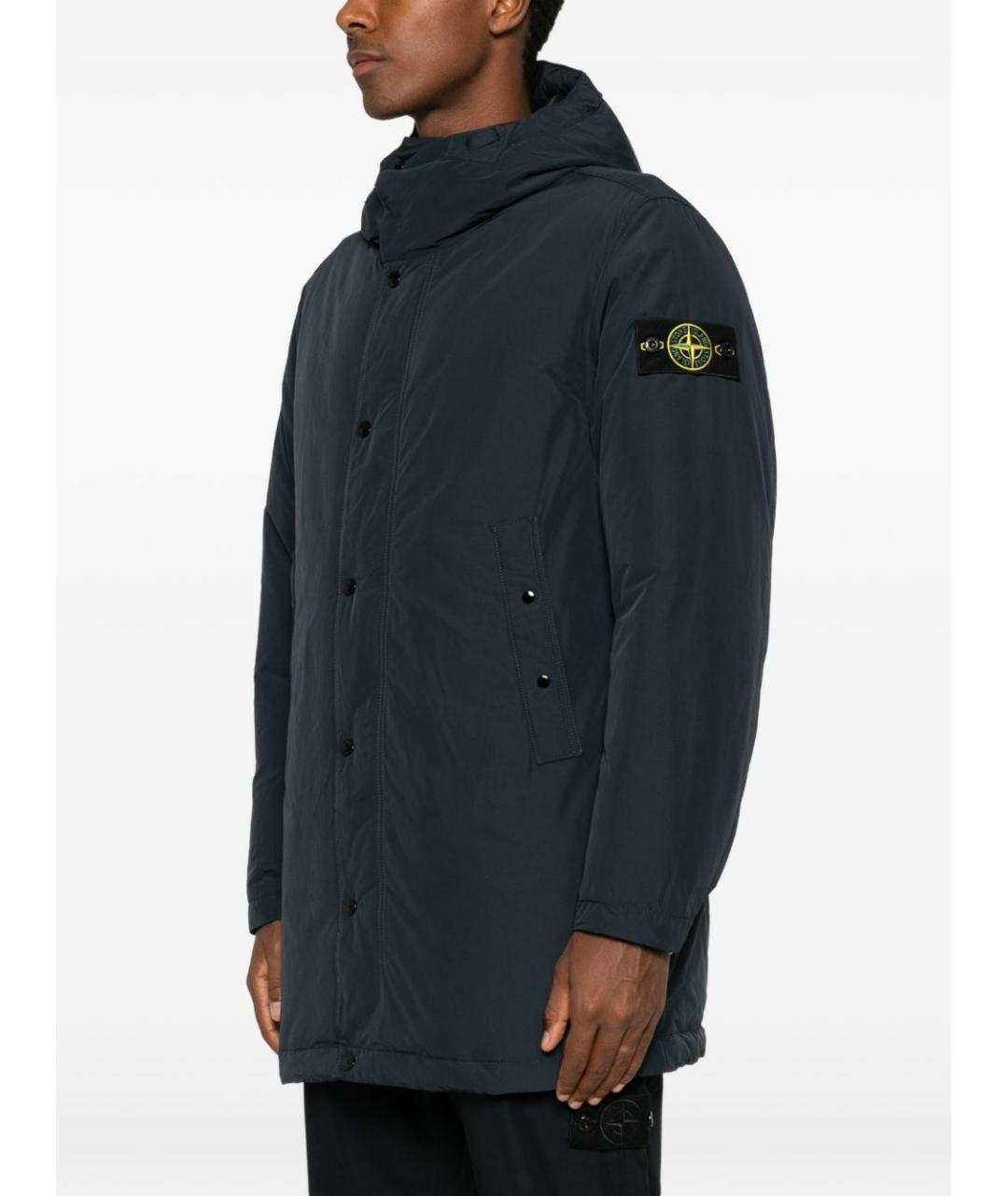 STONE ISLAND Синее полиэстеровое пальто, фото 4
