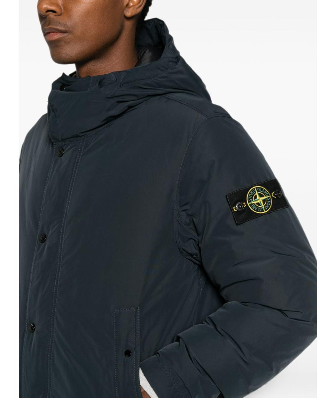 STONE ISLAND Синее полиэстеровое пальто, фото 2