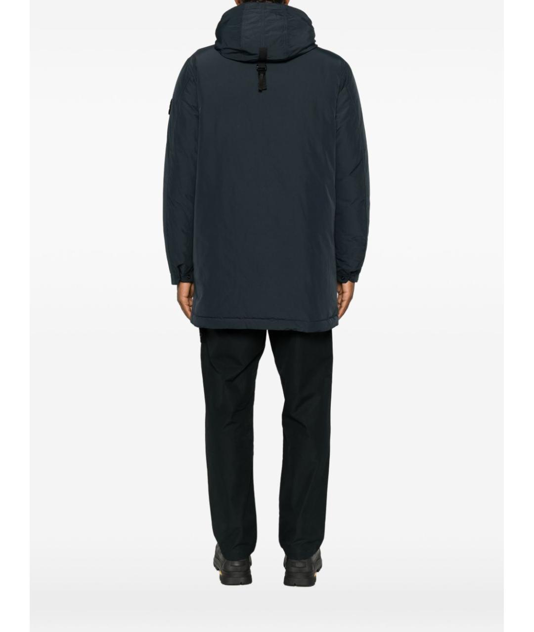 STONE ISLAND Синее полиэстеровое пальто, фото 3