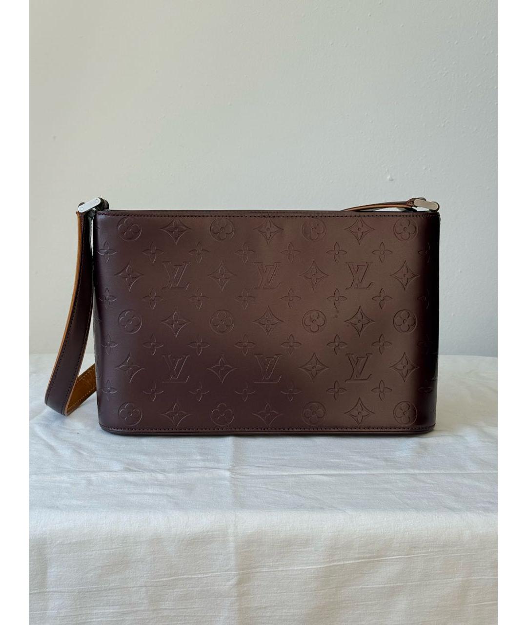 LOUIS VUITTON Коричневая кожаная сумка через плечо, фото 3