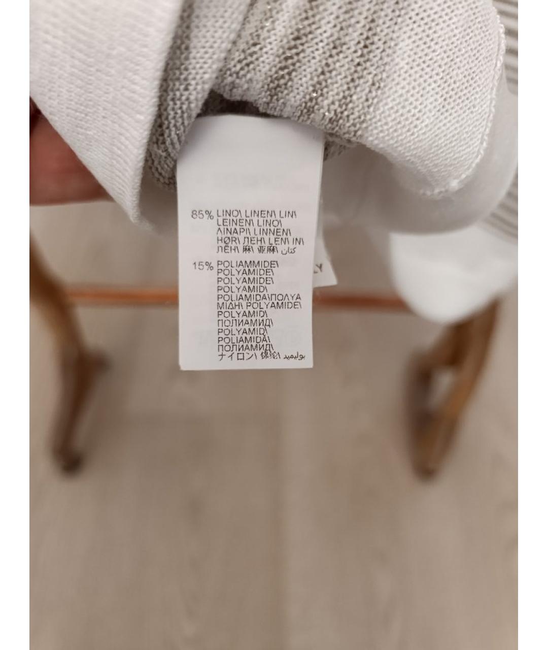 BRUNELLO CUCINELLI Бежевая льняная футболка, фото 6