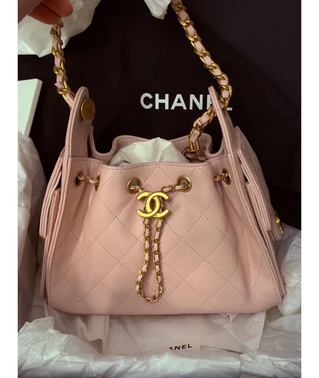 CHANEL Розовая кожаная сумка через плечо, фото 2