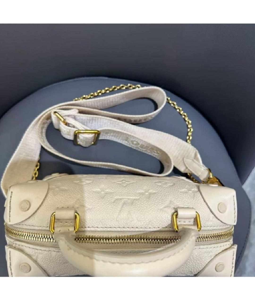 LOUIS VUITTON Бежевая кожаная сумка с короткими ручками, фото 6