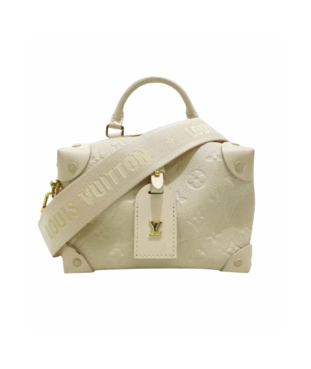 LOUIS VUITTON Бежевая кожаная сумка с короткими ручками, фото 9