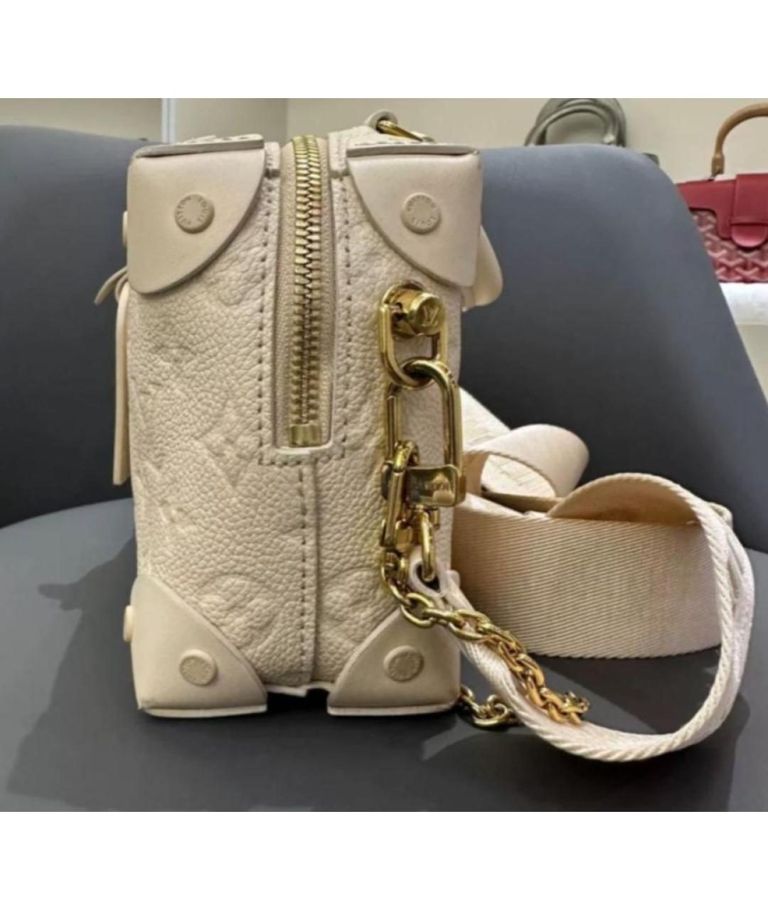 LOUIS VUITTON Бежевая кожаная сумка с короткими ручками, фото 2