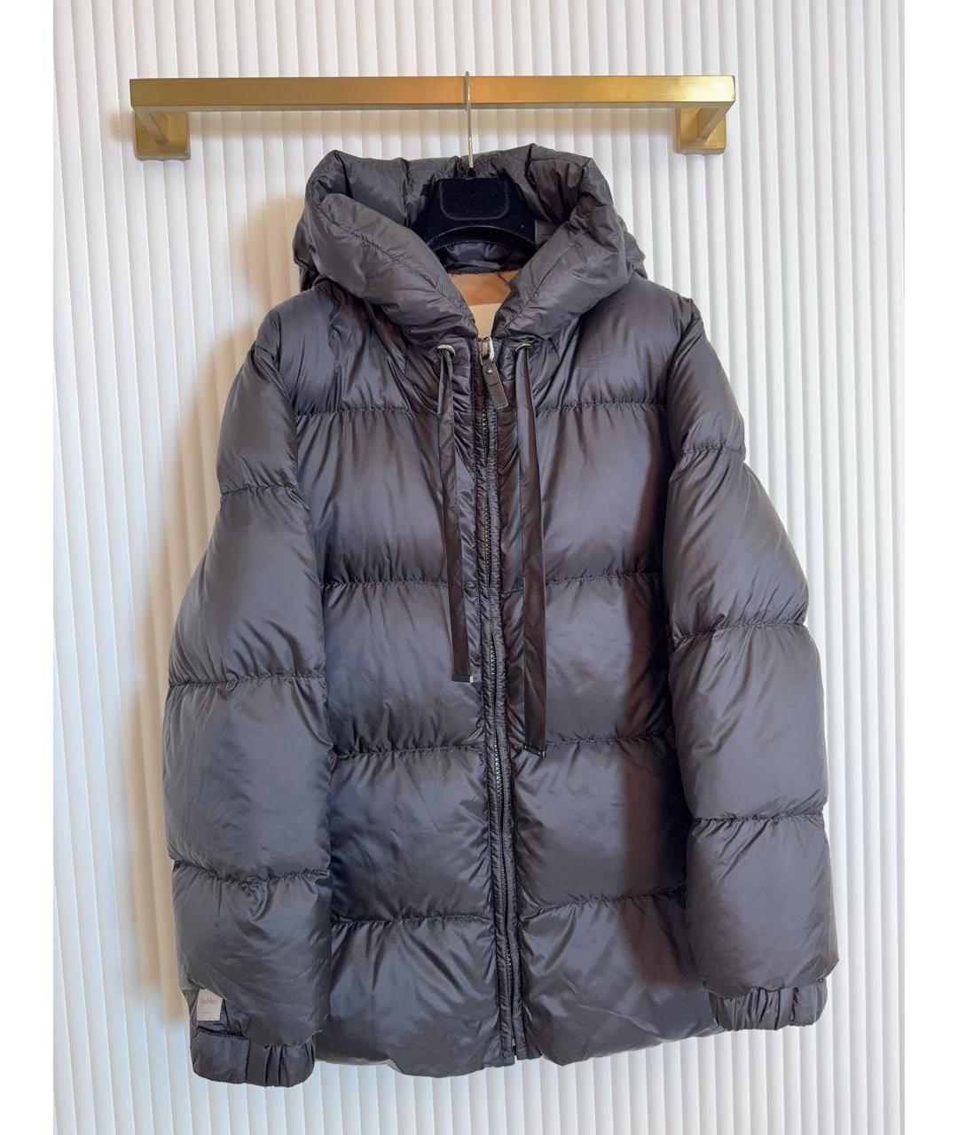 MAX MARA Черный полиэстеровый пуховик, фото 4