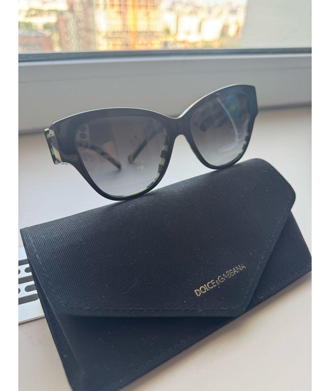 DOLCE&GABBANA Черные пластиковые солнцезащитные очки, фото 2