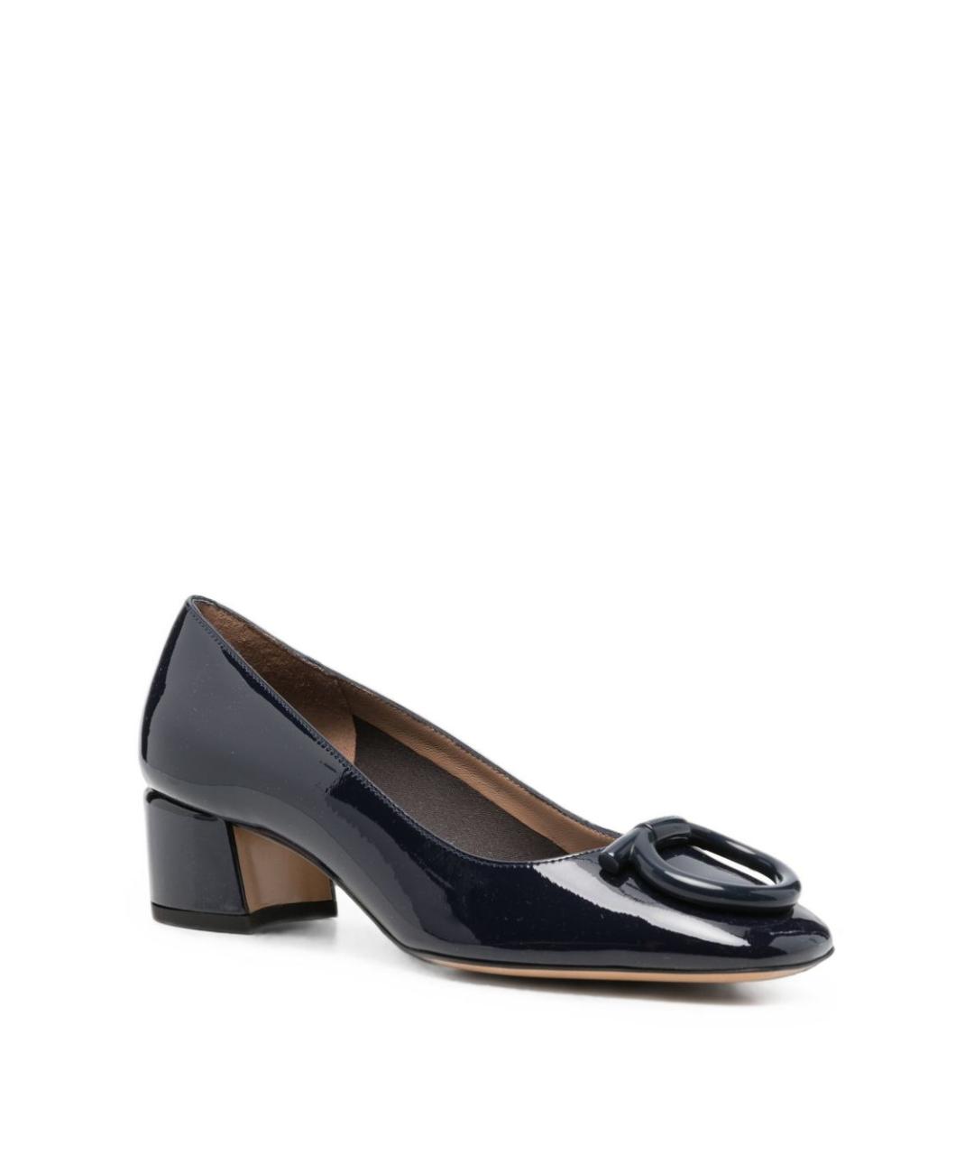 FERRAGAMO Темно-синие туфли из лакированной кожи, фото 3