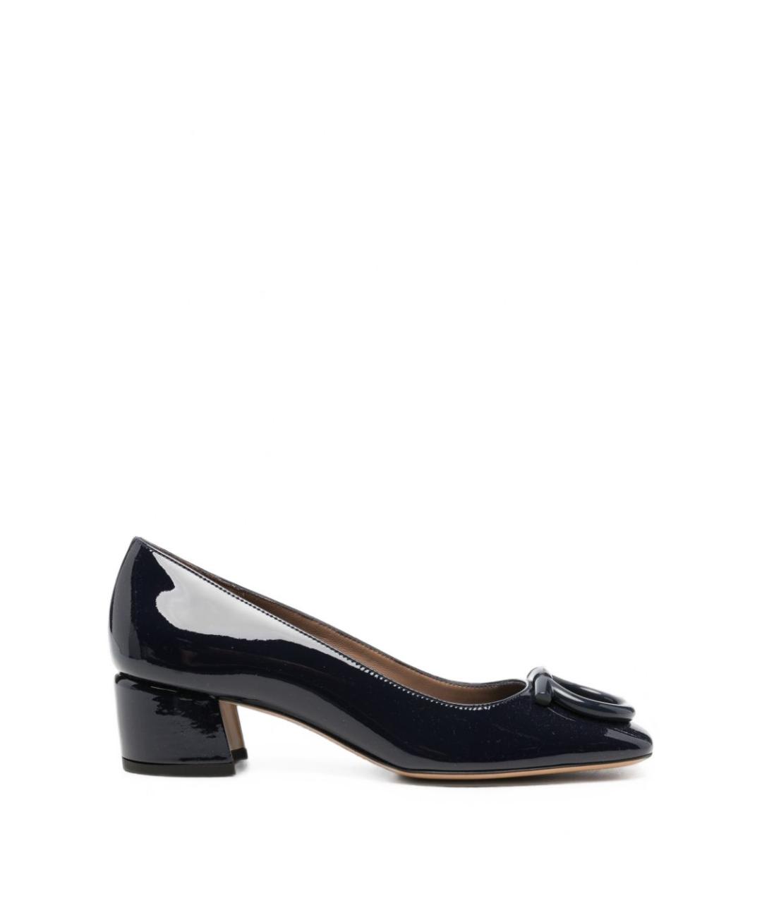 FERRAGAMO Темно-синие туфли из лакированной кожи, фото 1