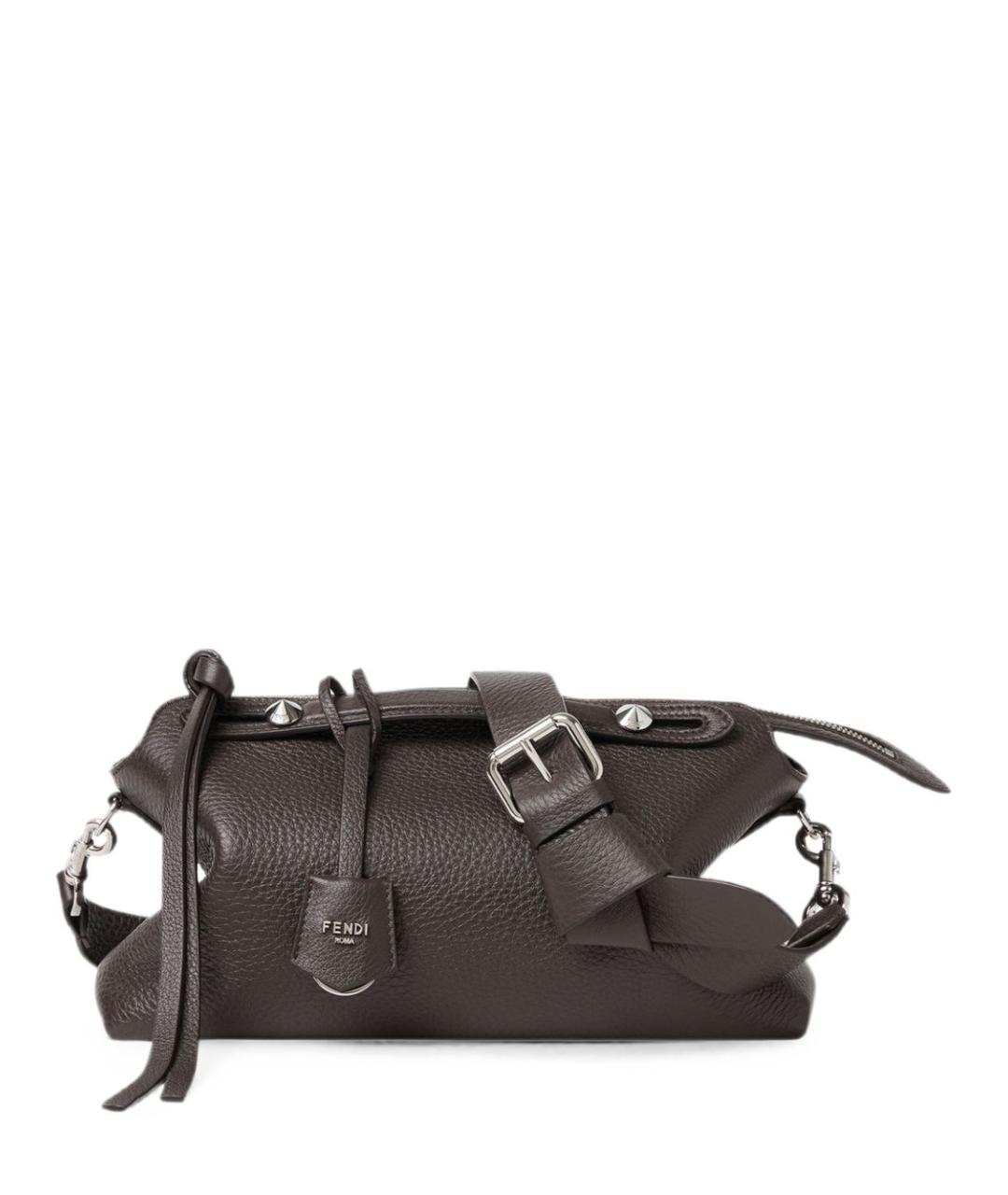 FENDI Коричневая кожаная сумка через плечо, фото 1