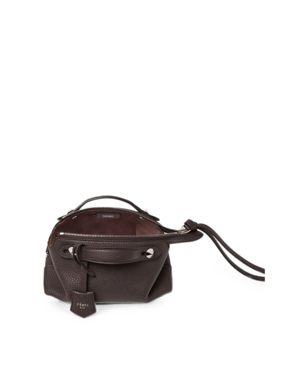 FENDI Бордовая кожаная сумка через плечо, фото 2