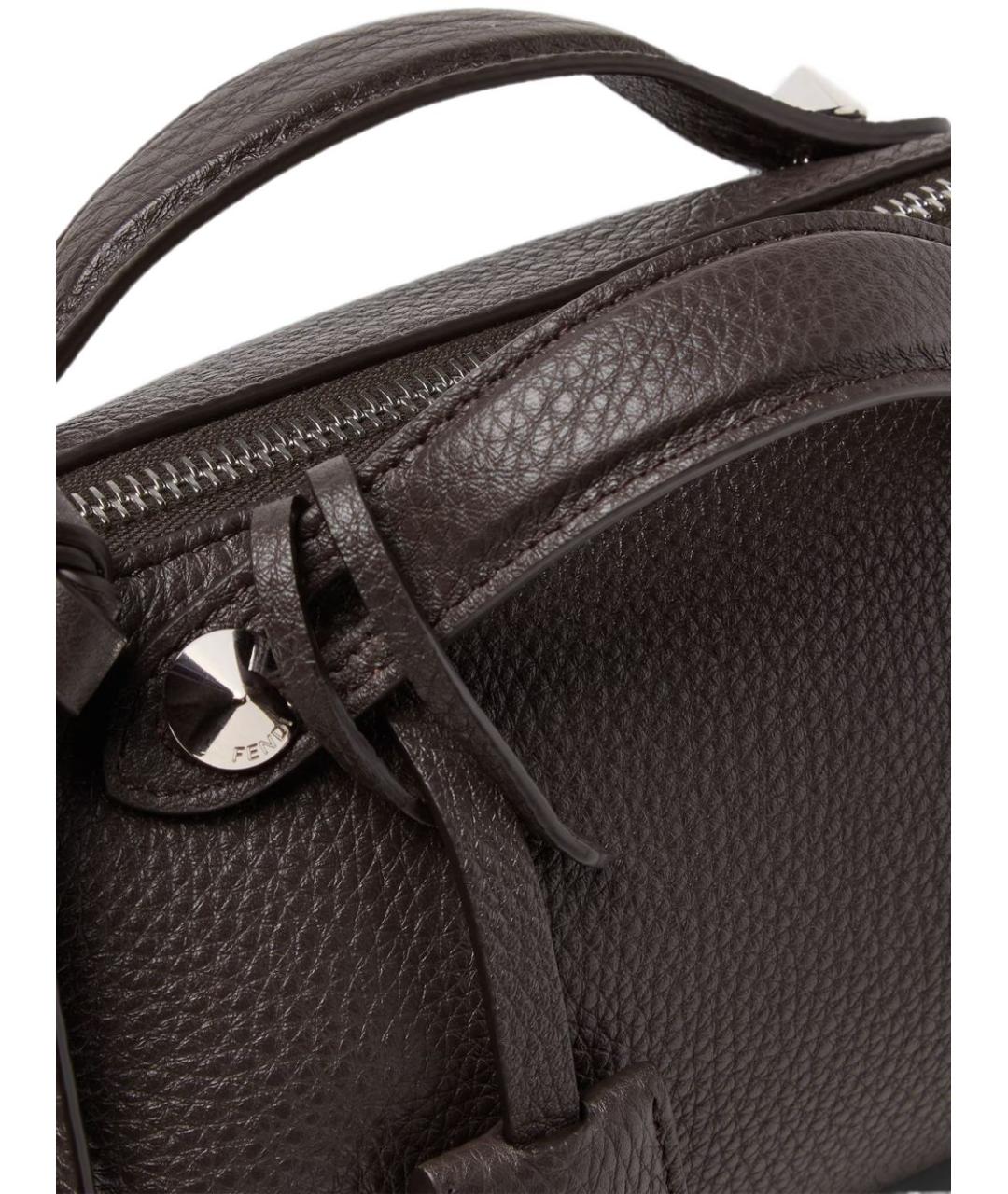 FENDI Бордовая кожаная сумка через плечо, фото 5
