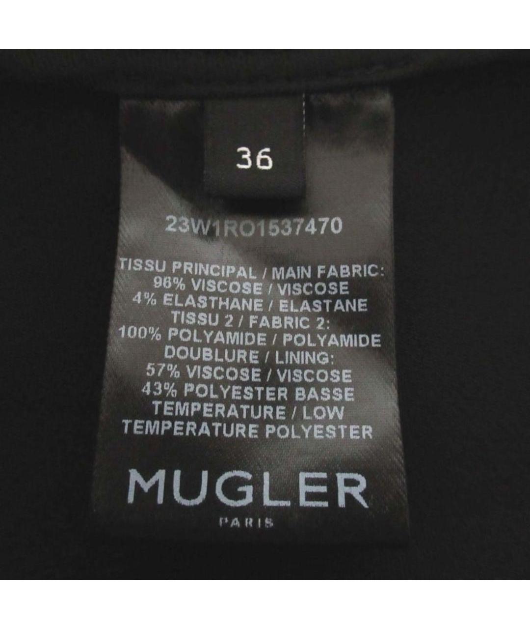 MUGLER Черное вискозное коктейльное платье, фото 7