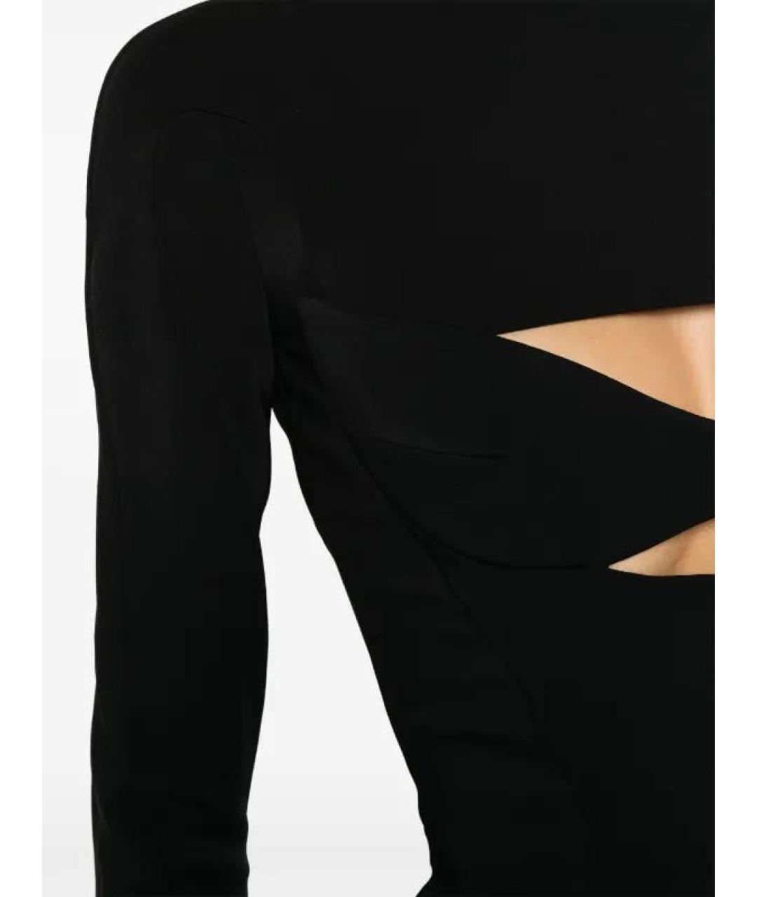MUGLER Черное вискозное коктейльное платье, фото 3