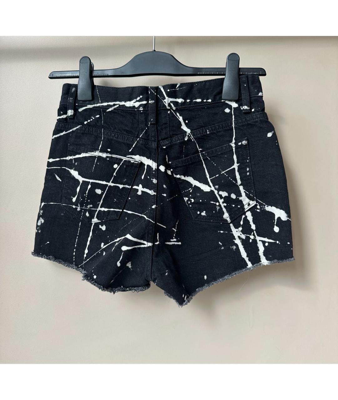 SAINT LAURENT Черные хлопковые шорты, фото 3