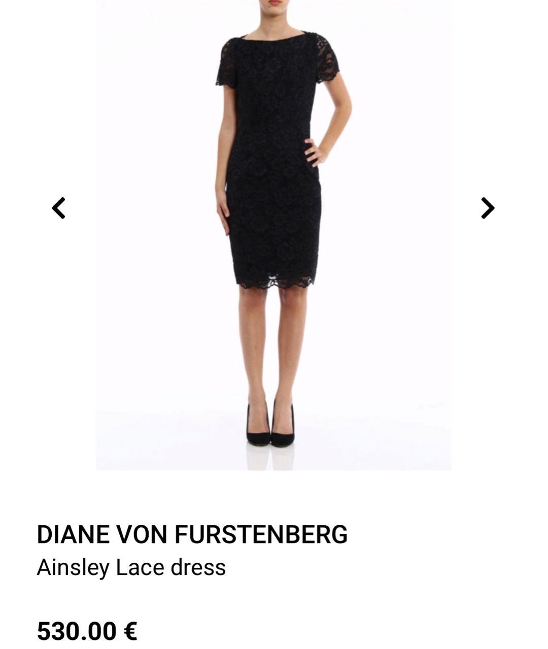 DIANE VON FURSTENBERG Черное хлопко-эластановое коктейльное платье, фото 7