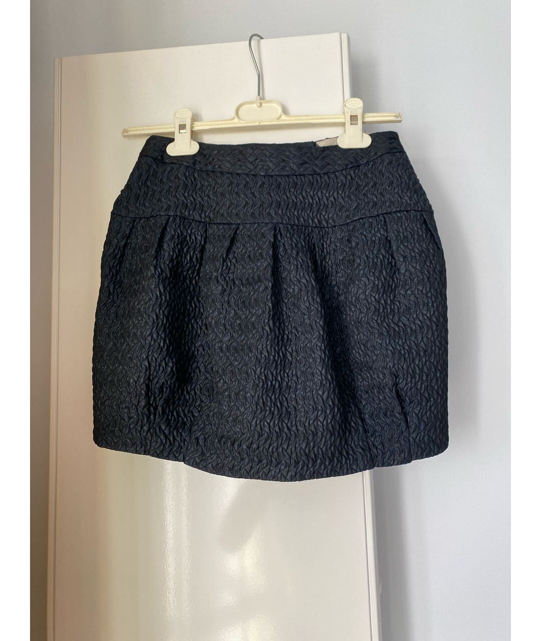 BURBERRY Темно-синяя полиэстеровая юбка мини, фото 3