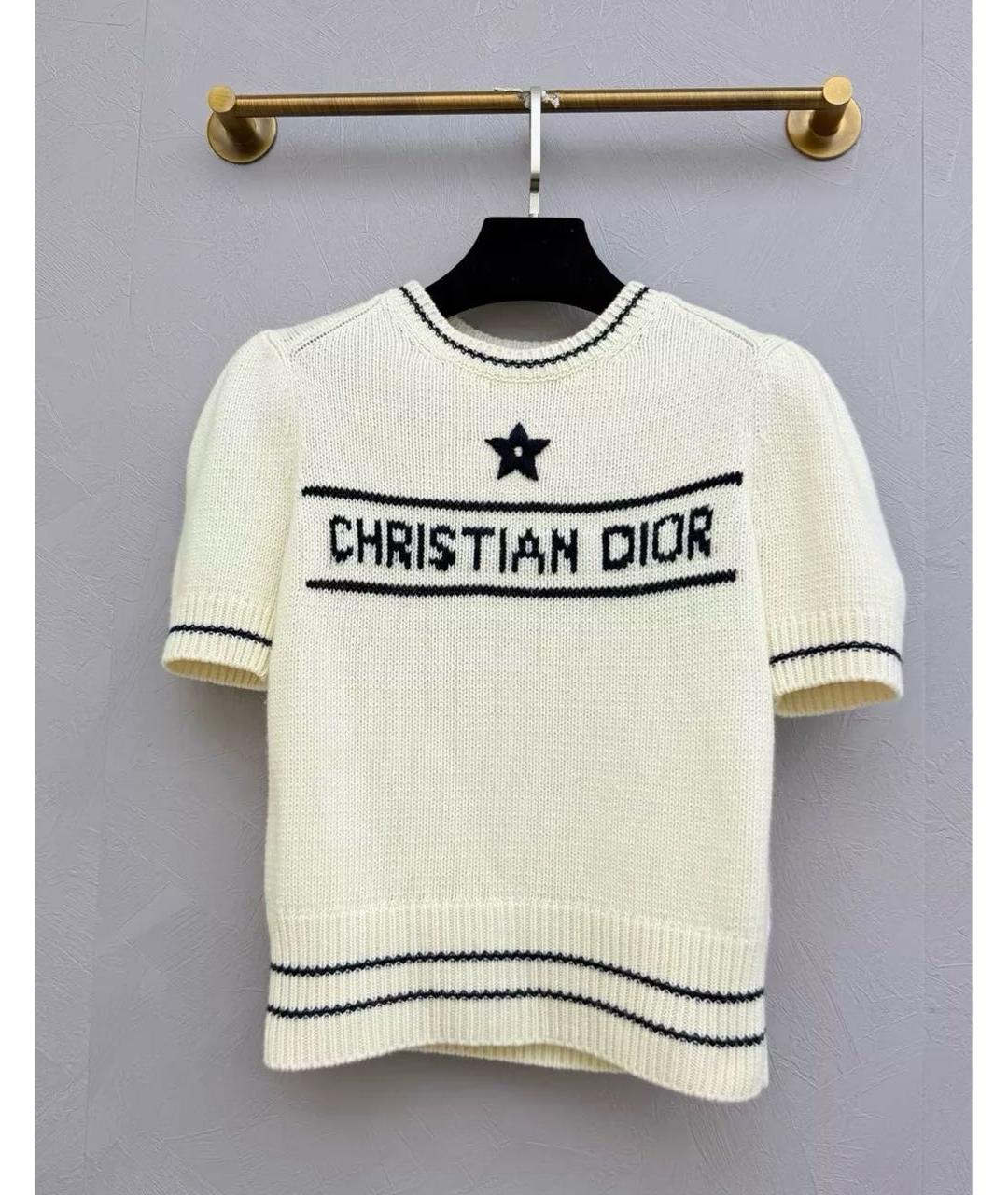 CHRISTIAN DIOR Белая кашемировая футболка, фото 2