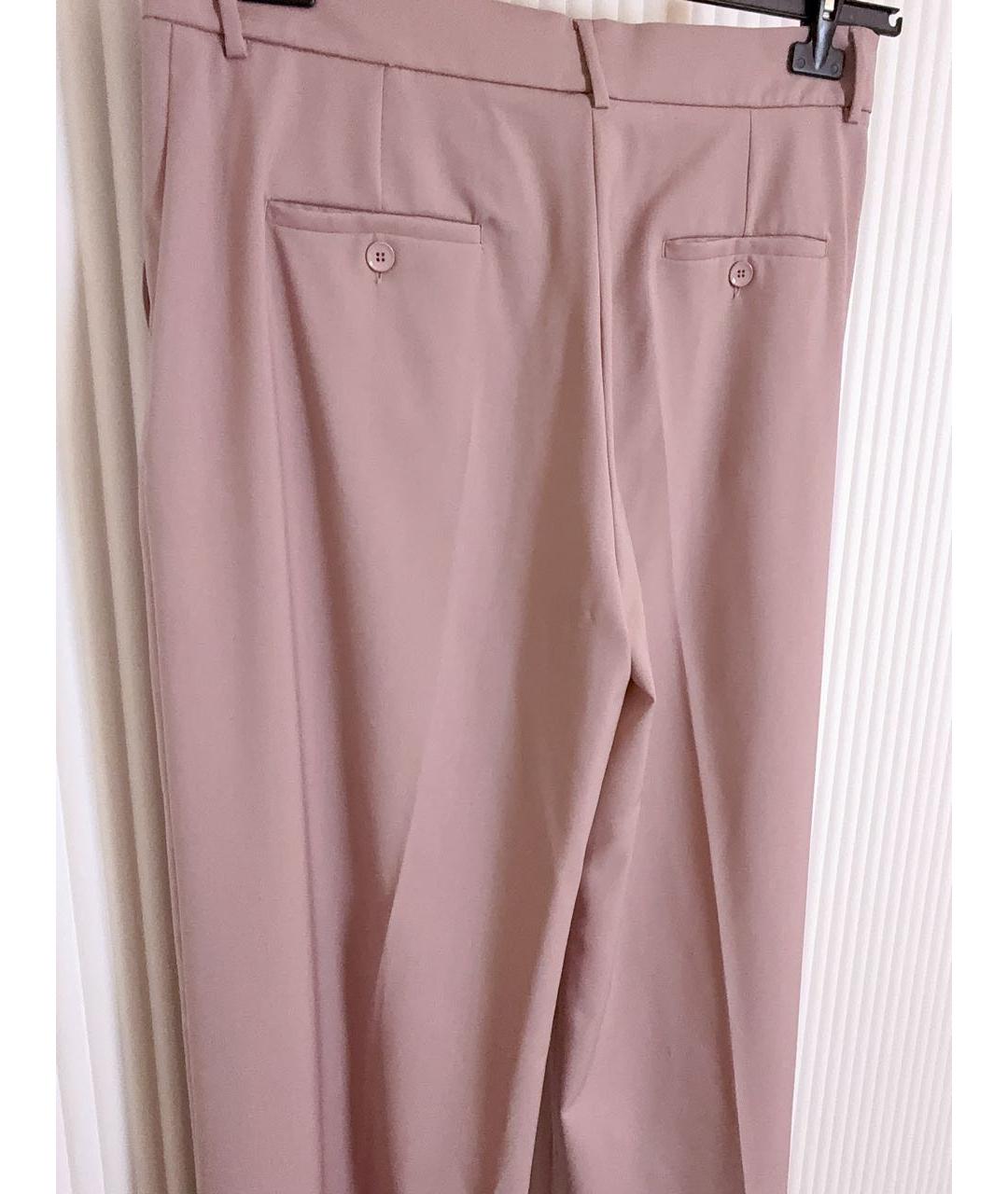 WEEKEND MAX MARA Розовые шерстяные брюки широкие, фото 6