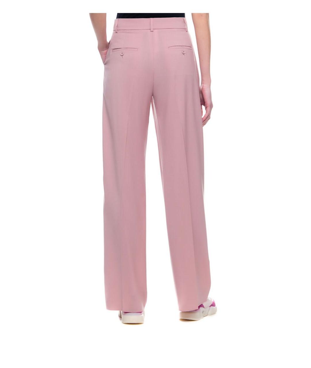 WEEKEND MAX MARA Розовые шерстяные брюки широкие, фото 8