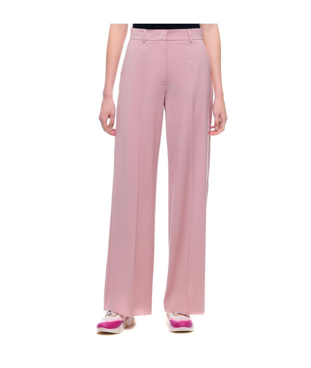 WEEKEND MAX MARA Розовые шерстяные брюки широкие, фото 7
