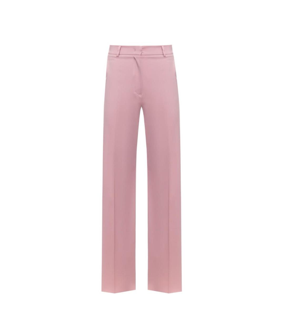 WEEKEND MAX MARA Розовые шерстяные брюки широкие, фото 1