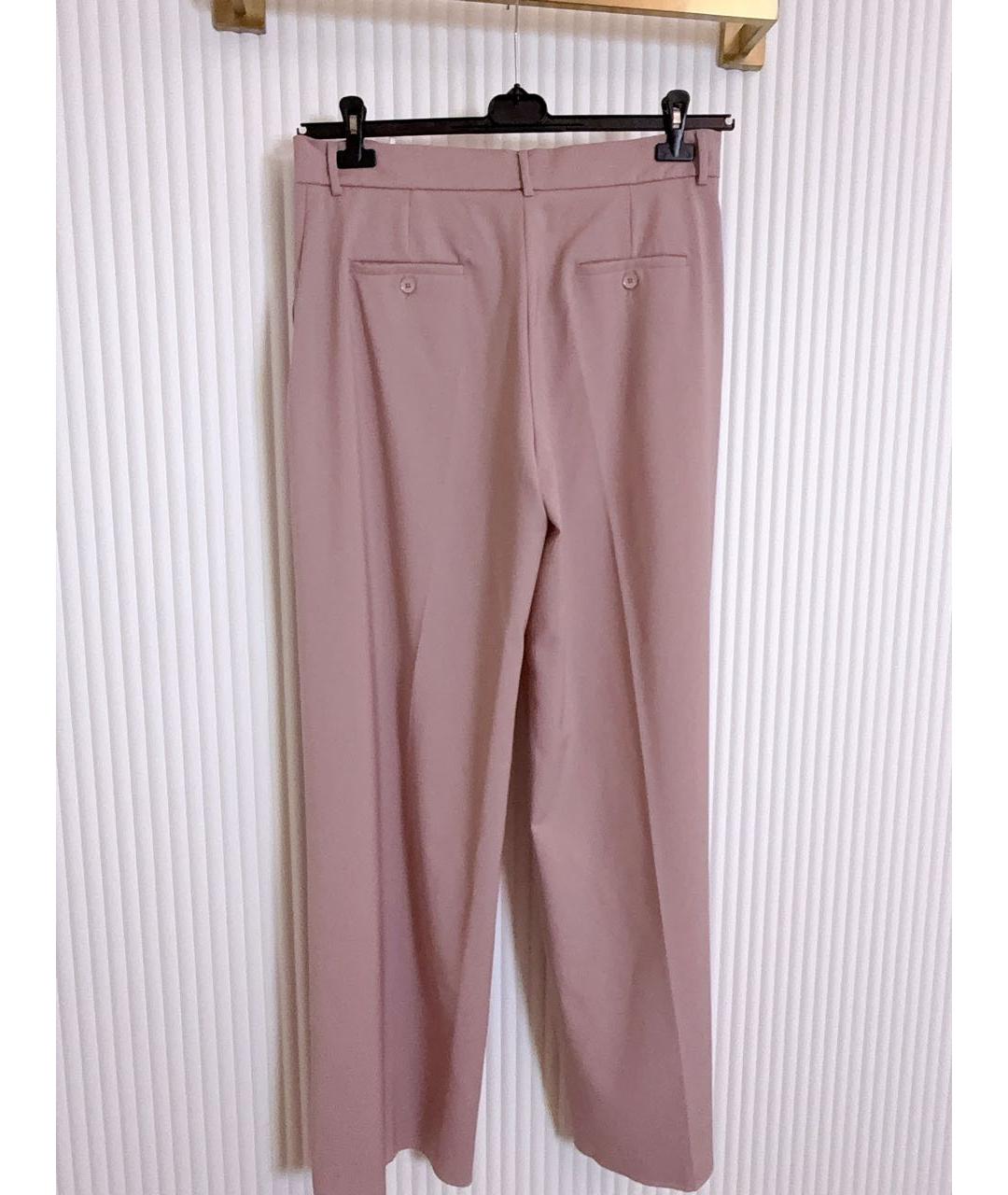 WEEKEND MAX MARA Розовые шерстяные брюки широкие, фото 2