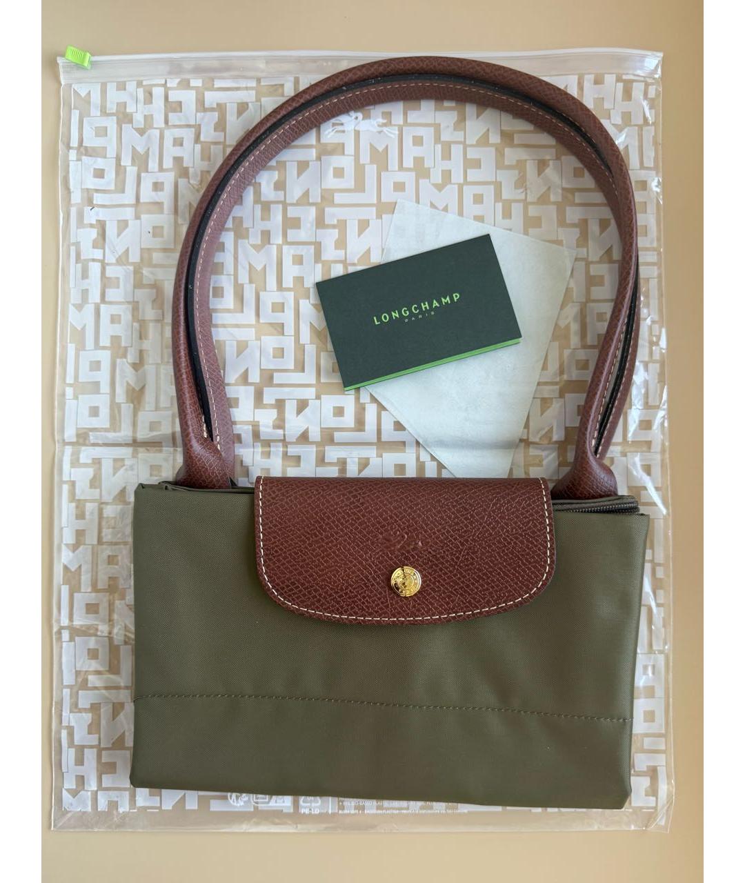 LONGCHAMP Хаки тканевая сумка тоут, фото 6