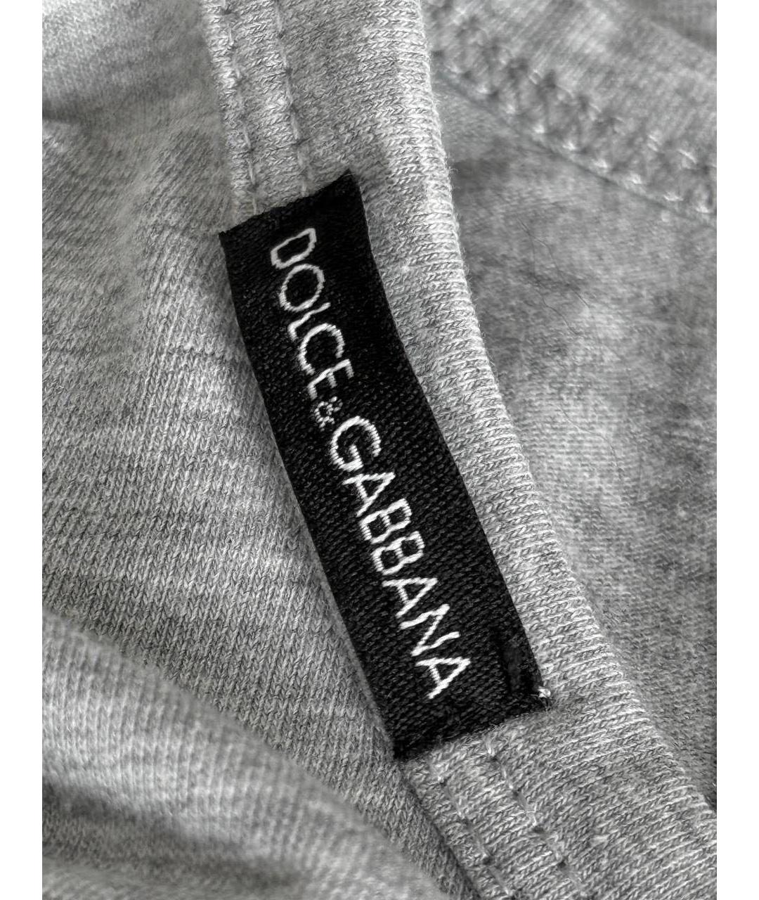 DOLCE&GABBANA Серая хлопковая майка, фото 3
