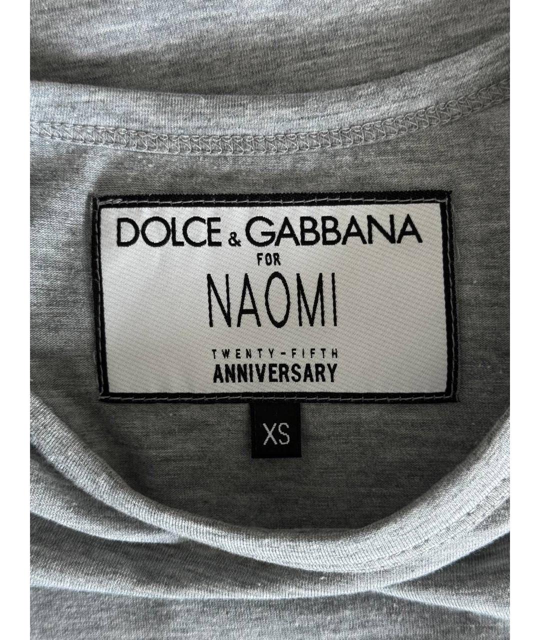 DOLCE&GABBANA Серая хлопковая майка, фото 4