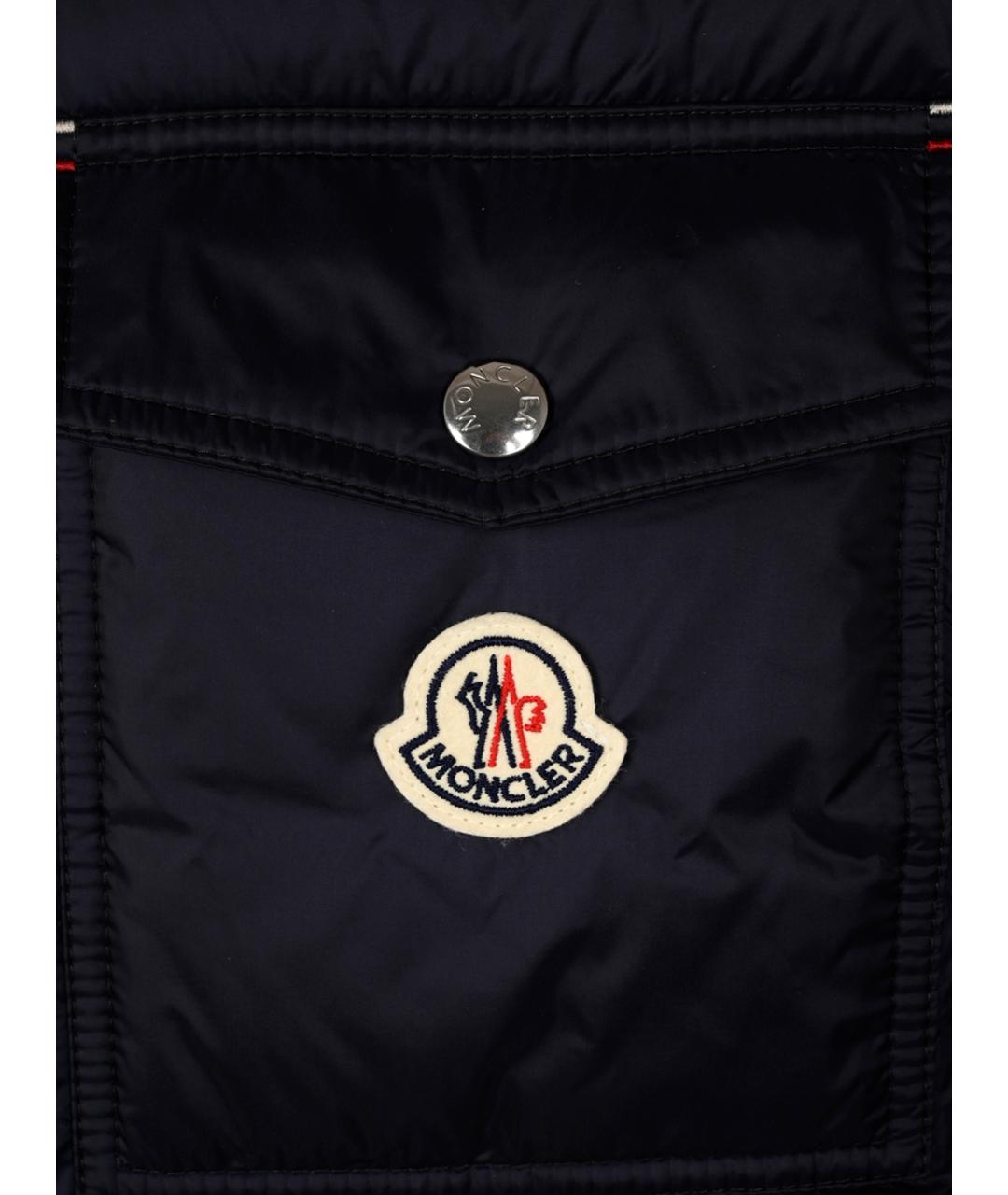 MONCLER Темно-синяя полиамидовая куртка, фото 3