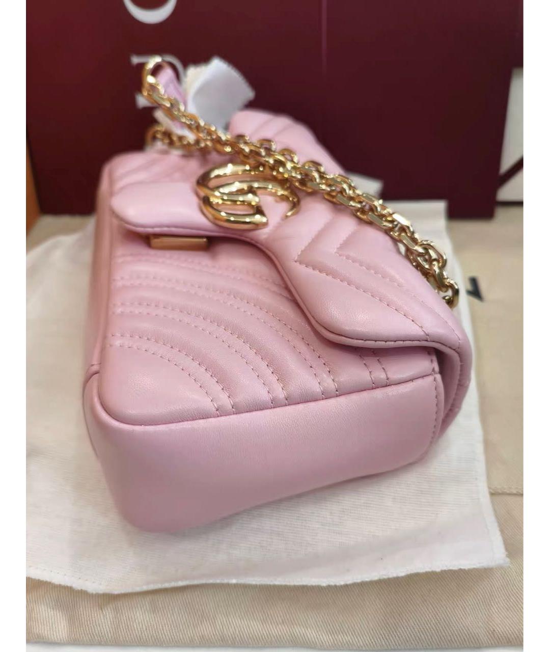 GUCCI Розовая кожаная сумка через плечо, фото 2