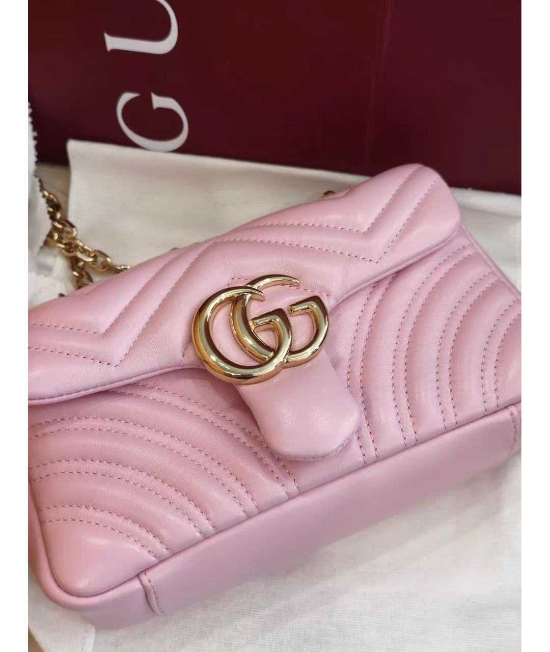 GUCCI Розовая кожаная сумка через плечо, фото 3