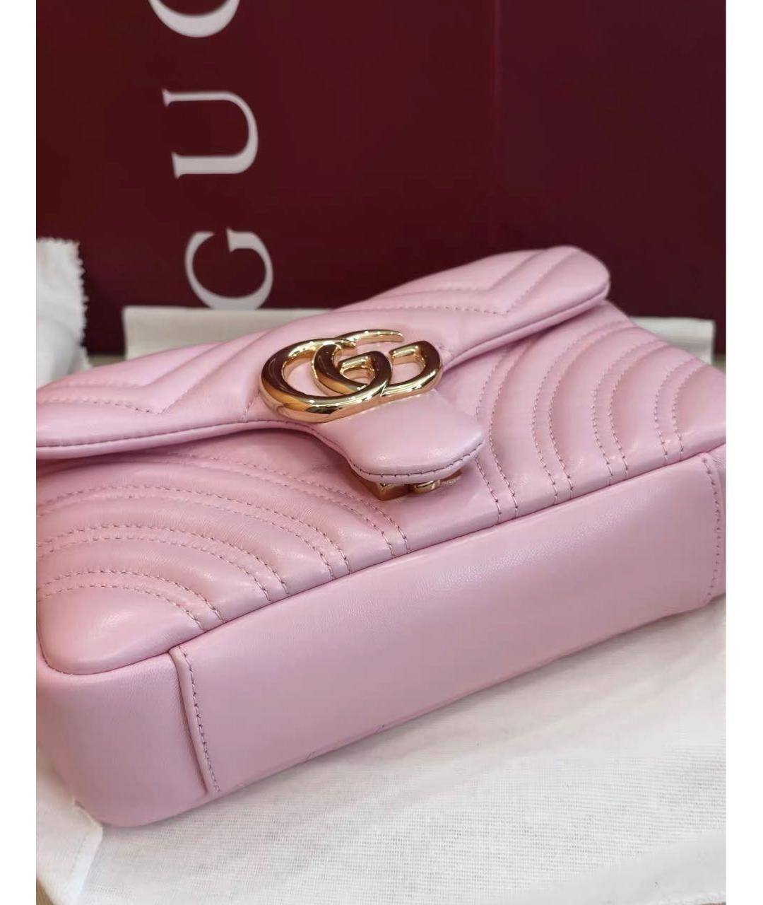 GUCCI Розовая кожаная сумка через плечо, фото 4