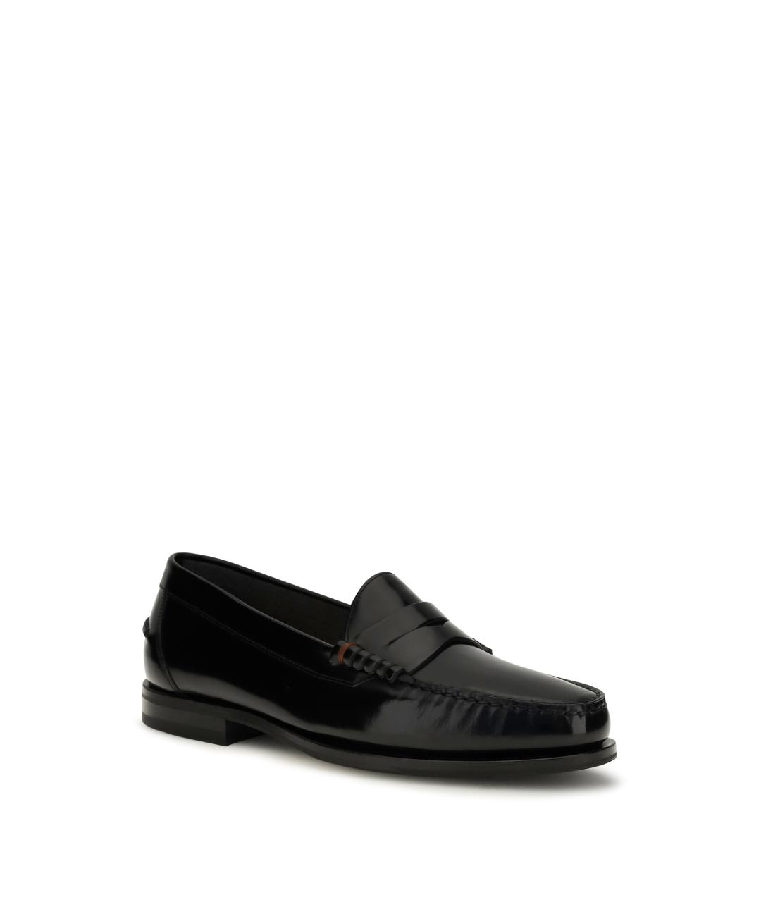 SANTONI Черные кожаные лоферы, фото 2