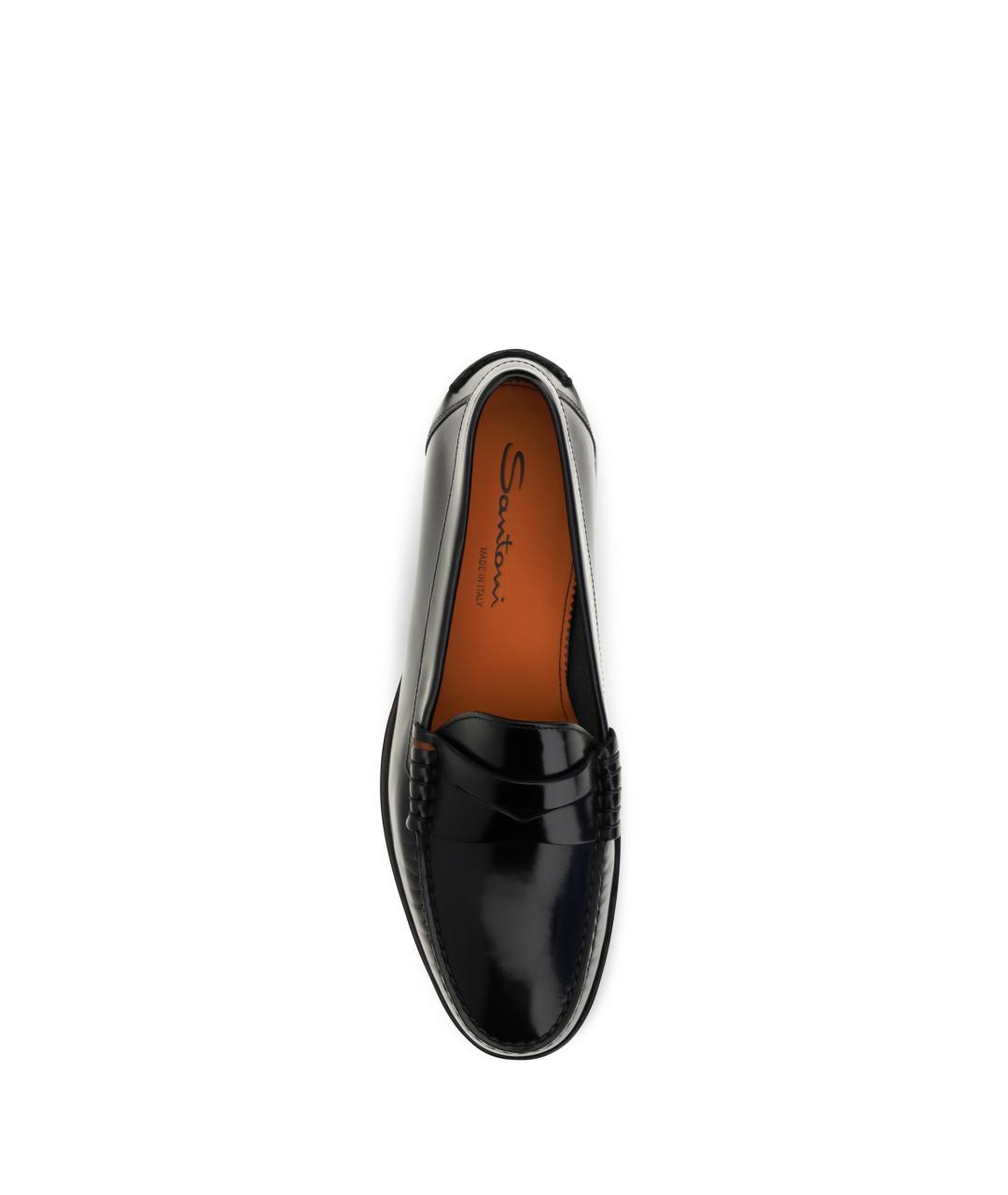 SANTONI Черные кожаные лоферы, фото 4