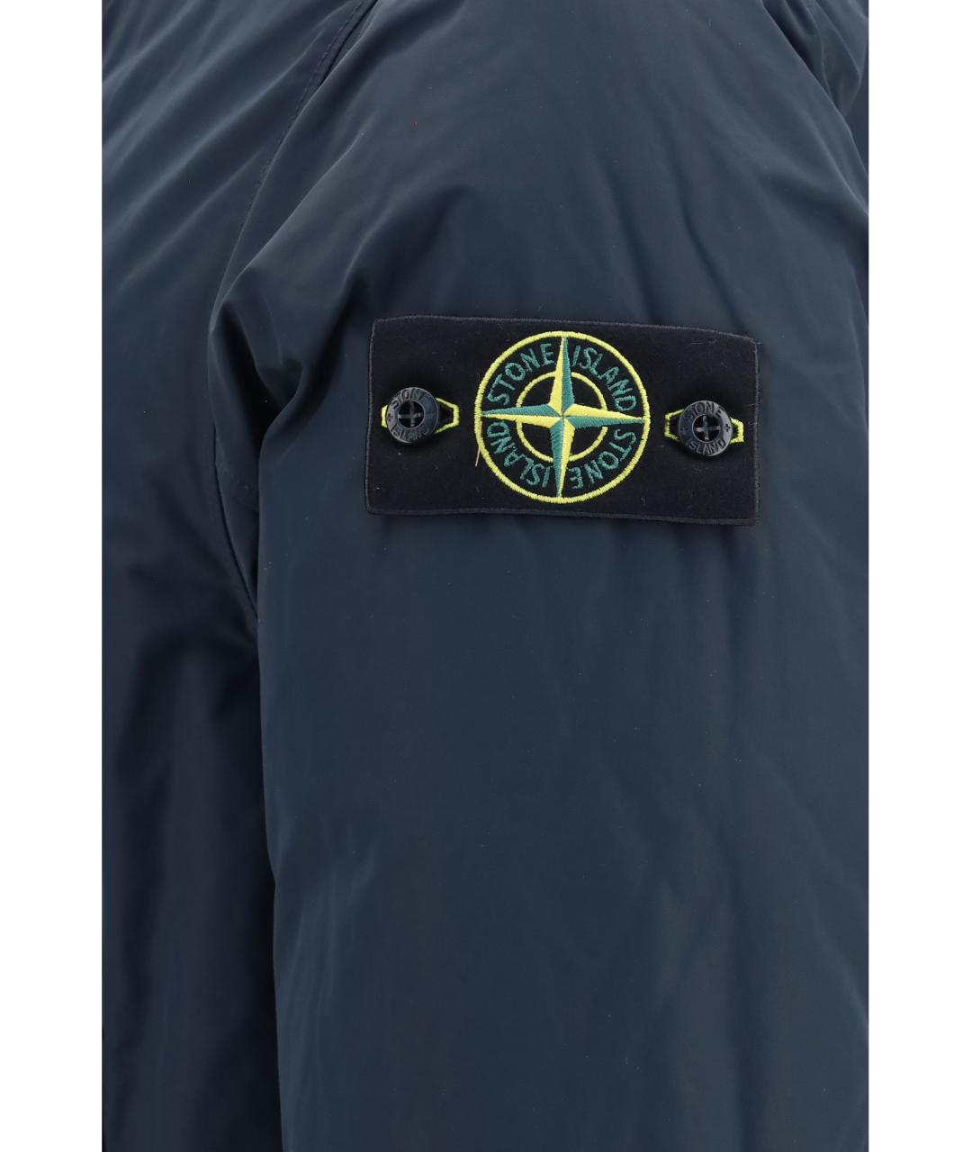 STONE ISLAND Темно-синяя полиэстеровая куртка, фото 3