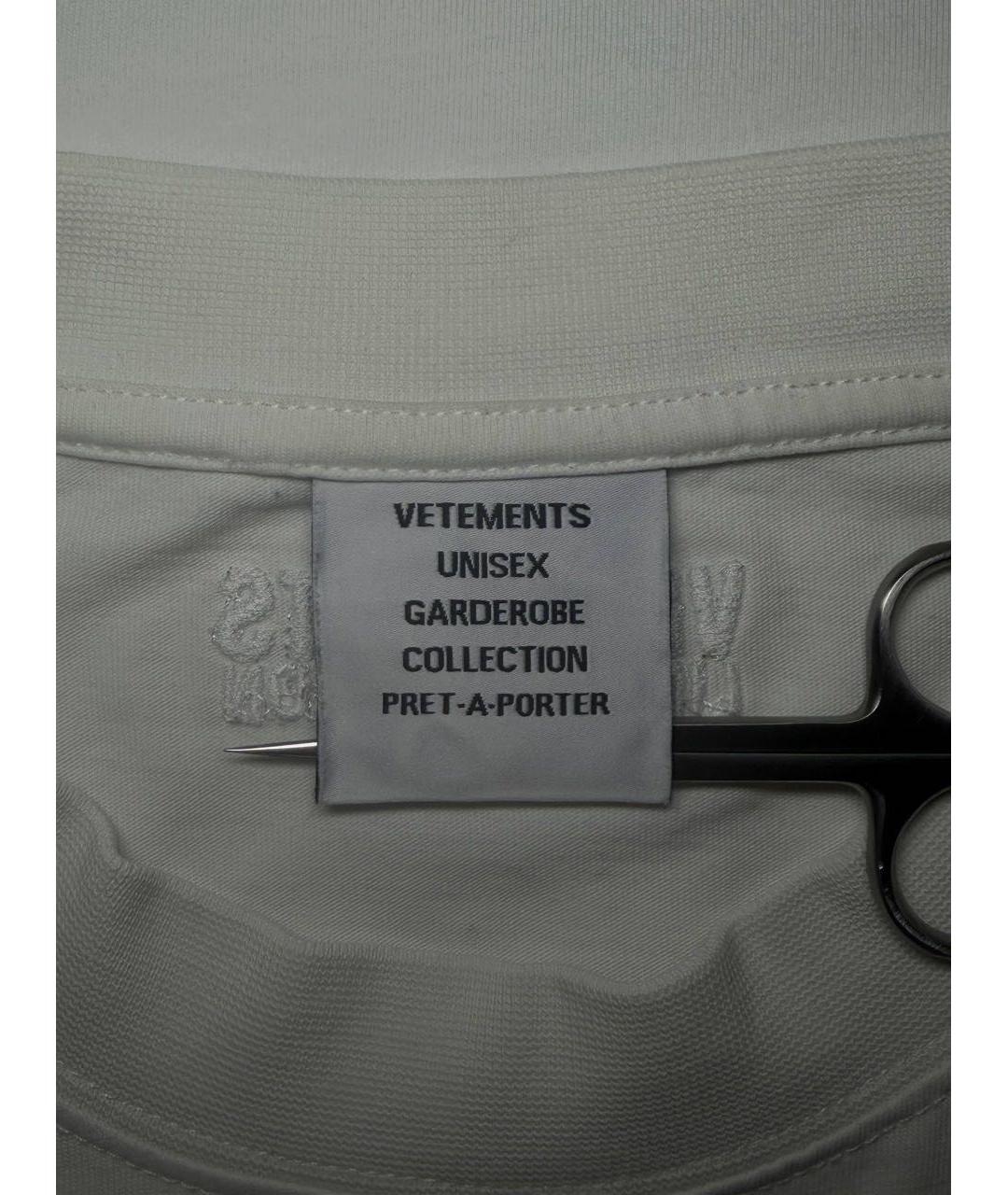 VETEMENTS Белая хлопковая футболка, фото 3