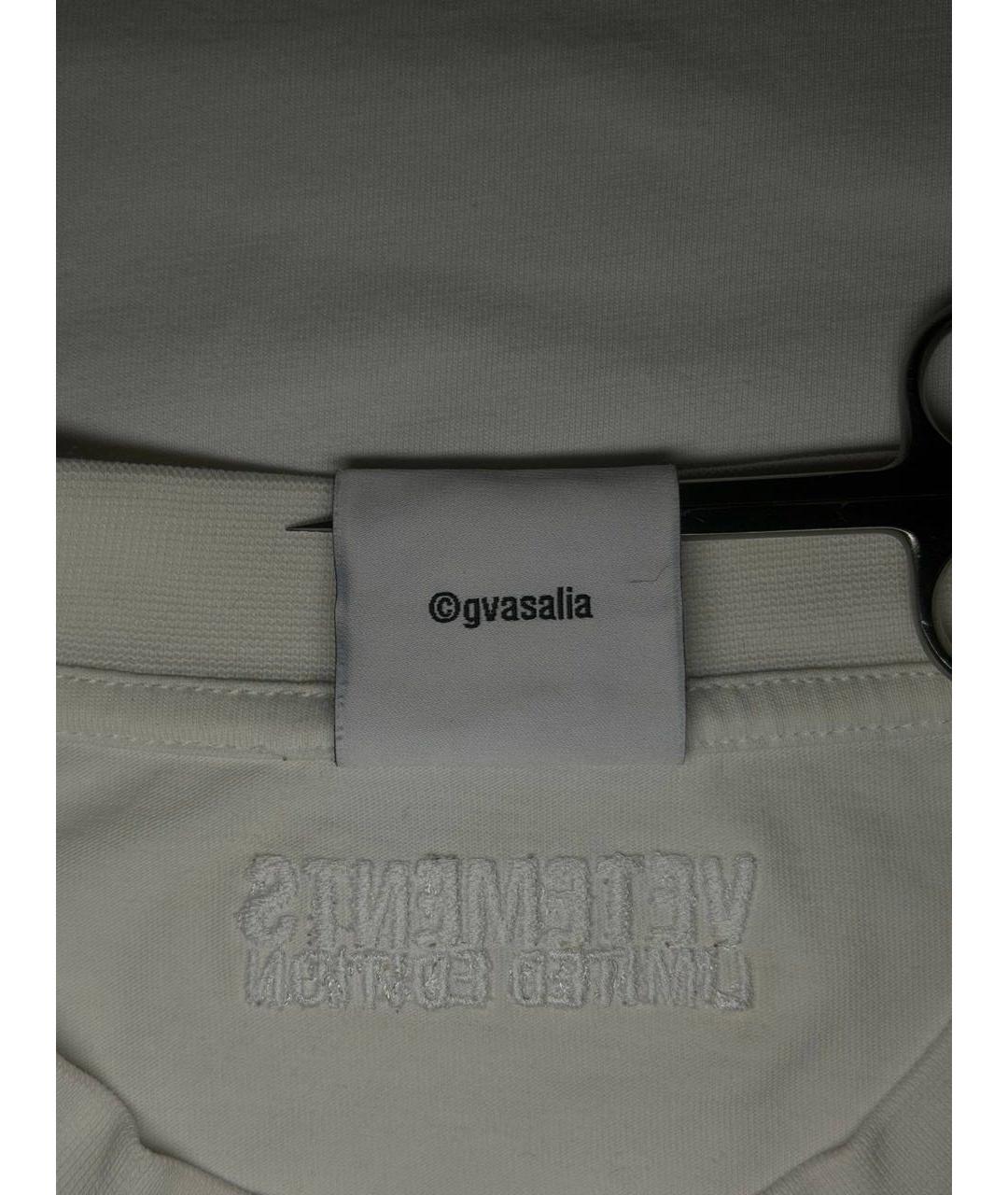VETEMENTS Белая хлопковая футболка, фото 4